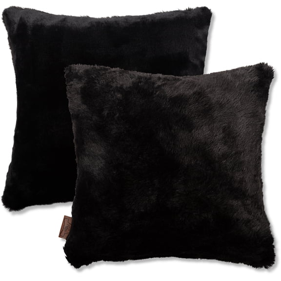 18 X 18 Throw Pillow Micro-bead Fill Square Couch Pillow Limited Baby Black Panther Fabulous Faux Fur Pillowcase & Shell, 1 PCS, 2-tone Decorative Luxury Style for Sofa, Bedroom