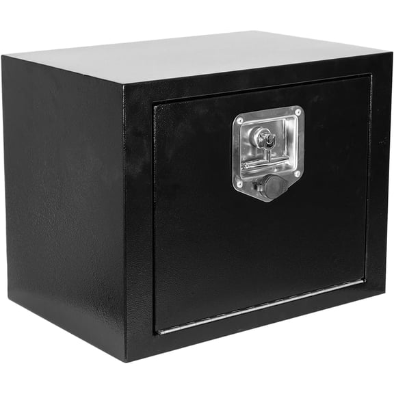 18"X12"X14" Underbody Steel Utility Truck Tool Box Chest With Lock and KeysHeavy Duty Trailer Toolbox for Pick Up Truck RV Trailer, Black Storage Organizer Box