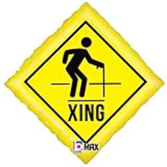 18" XING CAUTION SIGN BALLOON [36707]