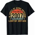 thumbnail image 1 of 18 Year Old Decorations 2007 18th Birthday Official Adult Girls Boys Funny Gifts Crew Neck Short Sleeve T-Shirt, 1 of 7