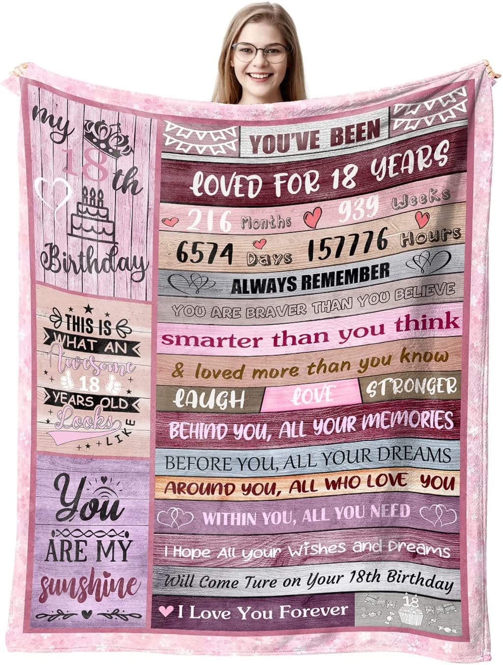 18 Year Old Girl Birthday Gifts, 18th Birthday Decorations Blanket for  Girls, Birthday Gift Ideas for Daughter Granddaughter Son Grandson, Soft  Cozy Flannel Throw Blanket for Bed Sofa Christmas 