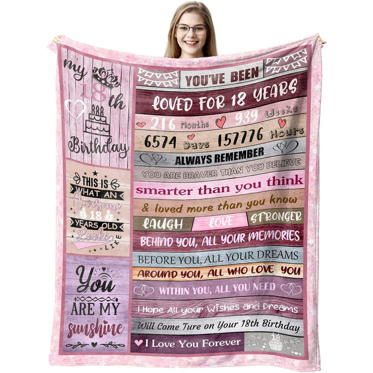 18 Year Old Girl Birthday Gifts, 18th Birthday Decorations Blanket for  Girls, Birthday Gift Ideas for Daughter Granddaughter Son Grandson, Soft  Cozy
