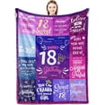 thumbnail image 1 of 18 Year Old Girl Birthday Gifts Blanket 60"X50", Gifts for 18 Year Old Girl, Best Gifts for 18 Year Old Girls, Birthday Gifts for 18 Year Old Girls, Teenage Party Decor Girls Blanket, 1 of 6