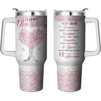 18 Year Old Girl Birthday Gifts Ideas for 40oz Tumbler with Handle & Straw, Mothers Day 18th Birthday Gifts for Girls, Stainless Steel Cup Best Gift for 18 Year Old Girl