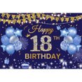 thumbnail image 1 of 18 Years Old Birthday Party Backdrop Black Gold Glitter Balloon Boys 18th Birthday Bar Mitzvah Photography Background, 1 of 5