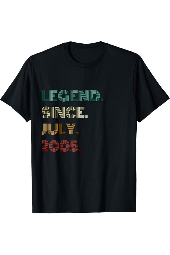 18 Years Old Legend Since July 2005 18Th Birthday T-Shirt