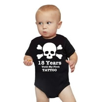 18 Years Until My First Tattoo, Funny Cute Baby Shower Baby Bodysuit Infant Romper Onesie Creeper Newborn, Baby Shower Gift for Newborns