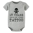 thumbnail image 1 of 18 Years Until My First Tattoo Romper for Baby Girls Short Sleeve First Outfit for Newborn Girl White Baby Boy Coming Home Ou, 1 of 2