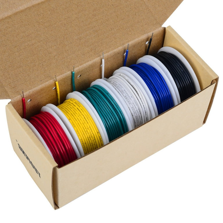 18 awg Solid Wire-18 Gauge Jumper Wire 6 Different Colored 20 ft / 6 m Each  