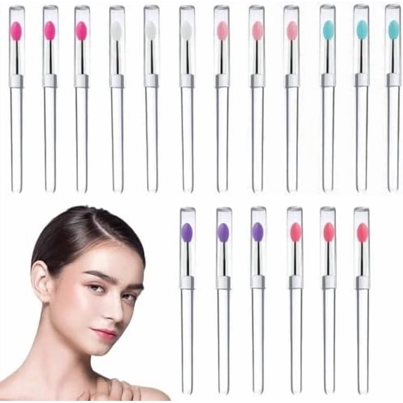 18 count Lip Mask Applicator Set, Lip Gloss Eyeshadow Lipstick Brushes Applicator, Brush Set for Lipstick and Balm