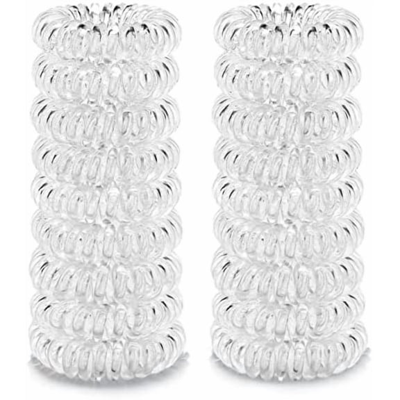 18 count Women Ponytail Braid Hair Elastic No Crease Spiral Hair Ties, Girls Multi-color Coil Hair Accessories (Small Hair Ties)