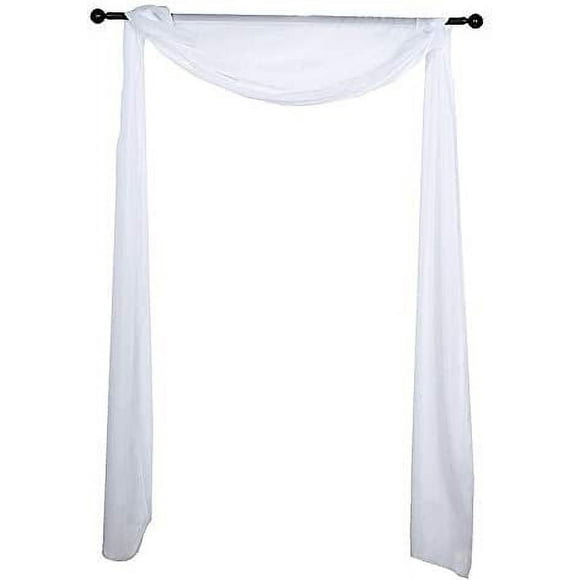 18 feet White Sheer Organza Curtain Panel Drape - Wedding Ceremony Reception Party Home Decorations Supplies