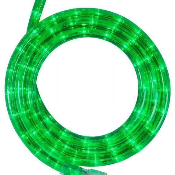 18 ft. LED Green Rope Light Kit, 216 Lights, Ready-to-Install Connectable Patio Pool Backyard Holiday Decorative Lighting, Mounting Clips Included