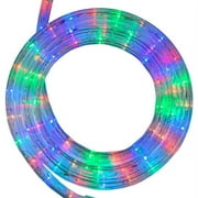 18 ft. LED Multicolor Rope Light Kit, 216 Lights, Ready-to-Install Connectable Tube Light, Holiday Christmas Party Patio Lighting, Mounting Clips Included