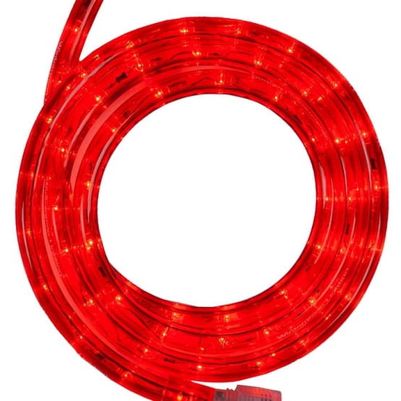 18 ft. LED Red Rope Light Kit, 216 Lights, Ready-to-Install Connectable Christmas Tube Light, Indoor-Outdoor Holiday Decorative Lighting, Mounting Clips Included