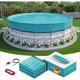 thumbnail image 1 of 18 ft Winter Pool Cover - 18ft Round Above Ground, 500D Thick & Durable Winter Pool Cover, Upgraded with Velcro, Cable and Pulley System for a Windproof, Secure Fit, 1 of 7