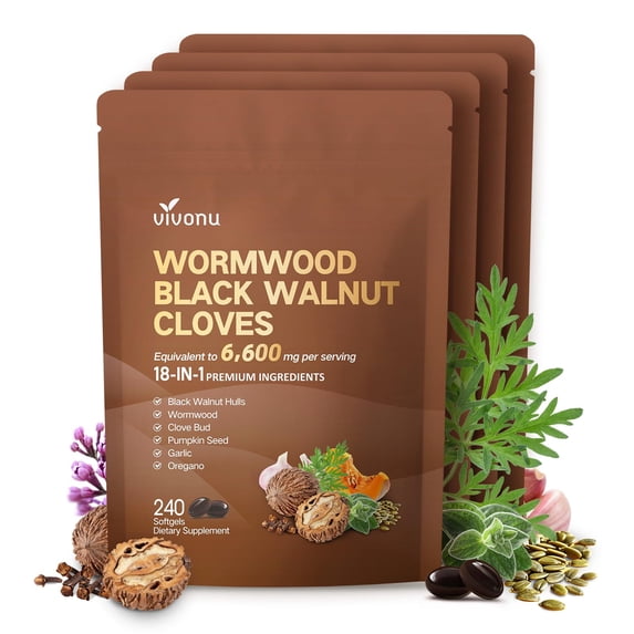 18-in-1 Black Walnut Wormwood Softgels, Rapid Gut Cleanse & Digestive ...