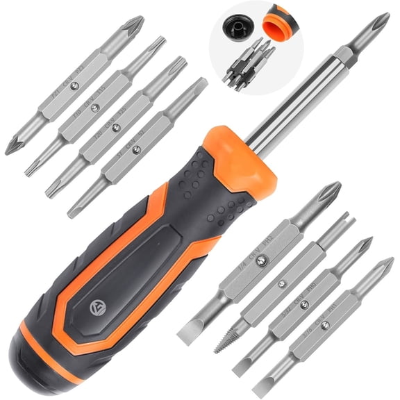 18-in-1 Multi-bit Set Tool in One, Portable Multi-Purpose , Slotted//Pozi/Torx/Square,Nut Driver