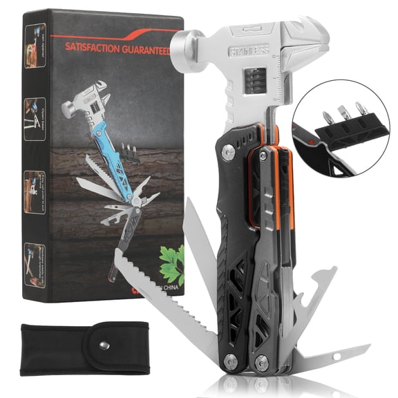 18 in 1 Multitool Hammer with Pliers Screwdriver and Pocket Knife 18 in 1 Pocket Multi Tool Knife Portable for Camping Survival