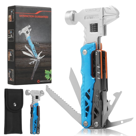 18 in 1 Multitool Hammer with Pliers Screwdriver and Pocket Knife 18 in 1 Pocket Multi Tool Knife Portable for Camping Survival