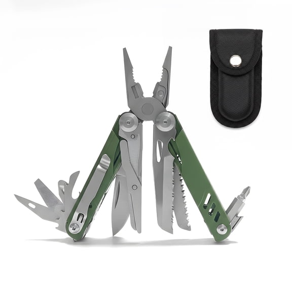 18-in-1 Multitool with Knife-Stainless Steel Multi-Functional EDC Tool for Men - Ideal Gear with Tools for Camping Hiking,Survival,DIY - Best Gifts for Dad Husband Boyfriend