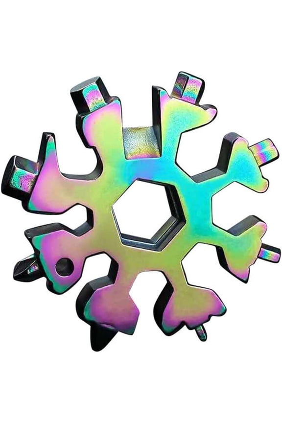 18 in-1 Snowflake Multi Tool Keychain-Portable Stainless Steel Bottle Opener-Screwdriver-Wrench-Flat Phillips Screwdriver Kit for Outdoor Camping Cool Christmas Man's Valentine's Day Father's Day Gift