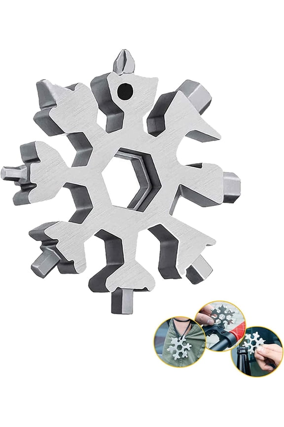 18-in-1 Snowflake Multi Tool Stainless Steel Bottle Opener Multitool Keychain Christmas Gift
