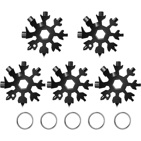 18-in-1 Snowflake Multi-Tool, Stainless Steel Multitool Card Combination Compact Portable Outdoor Products Snowflake Tool Card