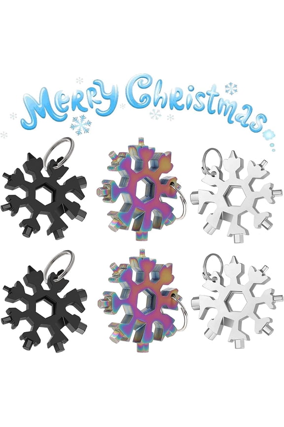 18-in-1 Snowflake Multi-Tool,Stainless Steel Multitool Card Combination Portable Keychain Screwdriver Bottle Opener Tool Great for Men