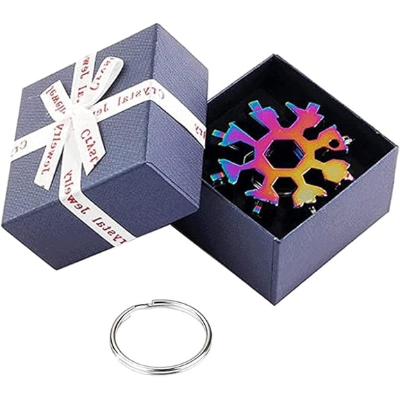 18-in-1 Snowflake Multi-Tool,Stainless Steel Snowflakes Multi-Tool Snowflake Tool Card Multifunctional Snowflake Screwdriver Tool Durable and Portable to Take (Colorful with gift box)