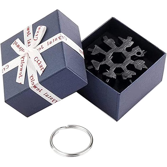 18-in-1 Snowflake Multi-Tool,Stainless Steel Snowflakes Multi-Tool Snowflake Tool Card Multifunctional Snowflake Screwdriver Tool Durable and Portable to Take (Black with gift box)