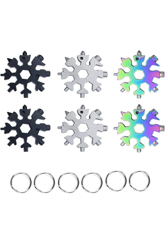 18-in-1 Snowflake Multitool Screwdriver Stainless Steel Wrench Keychain Multi-Tool Christmas Gifts for Him Men