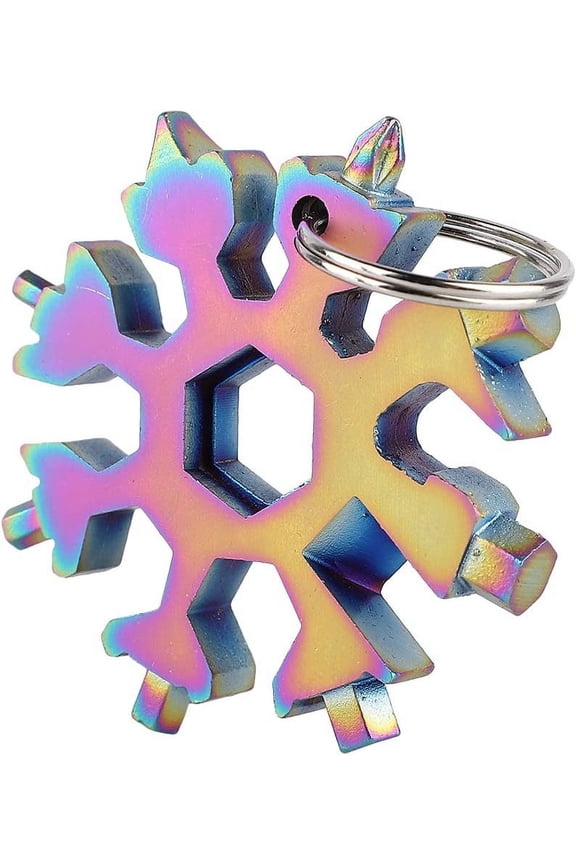 18-in-1 Stainless Steel Snowflakes Multi-Tool Keychain screwdriver Wrench for Outdoor Activities