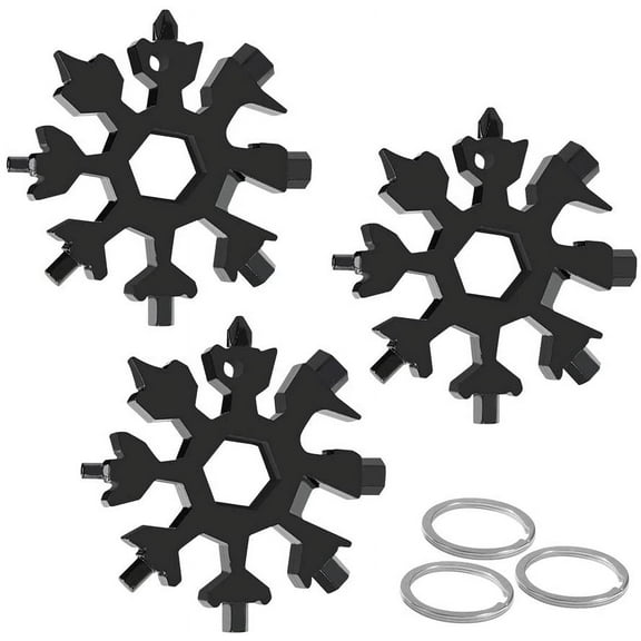18-in-1 Stainless Steel Wrenches, Screwdrivers, Bottle Opener, & More - Perfect for Outdoor Adventures! Snowflake Multitool Set
