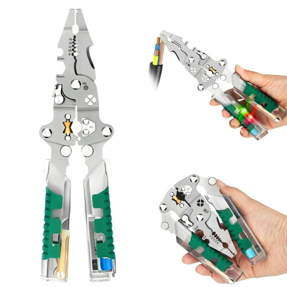 18-in-1 Wire Stripper Tool with Voltage Detector & Crimper,Versatile Pliers for Cutting & Stripping Cables