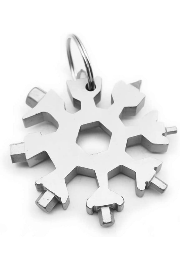 18-in-1 snowflake multi tool stainless steel,phillips and flat head screwdriver,bottle opener,portable,keychain attached,perfect christmas and birthday gift.