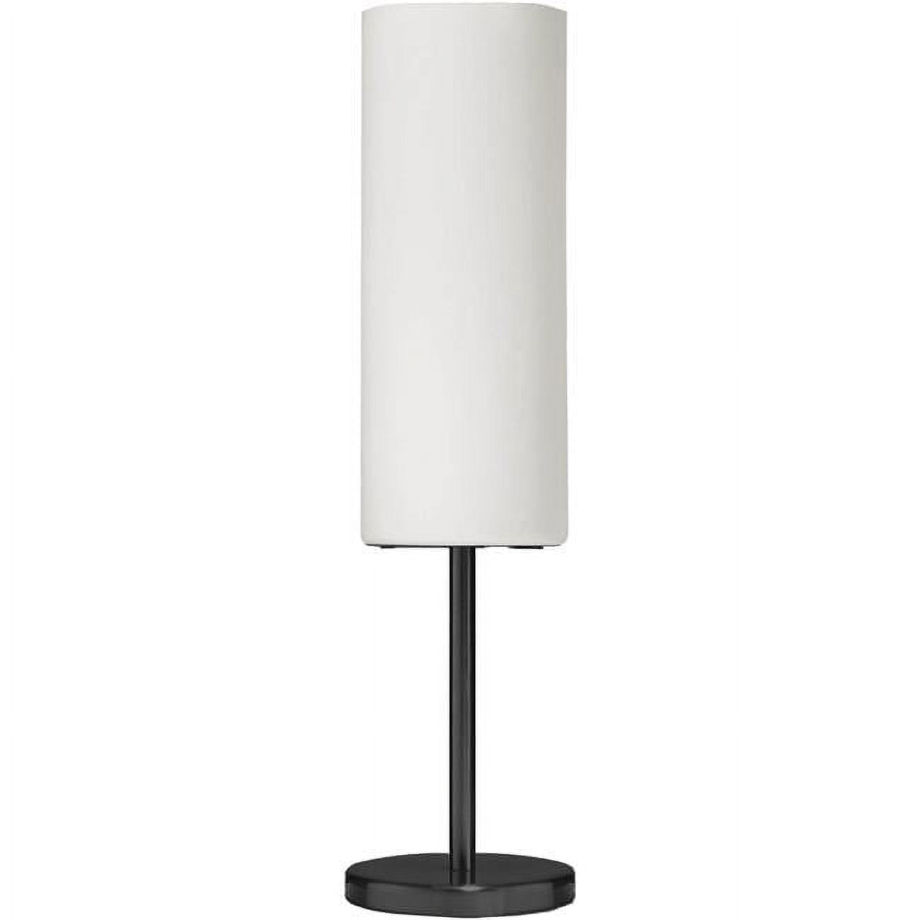 18-inch Matte Black Table Lamp with White Glass Shade