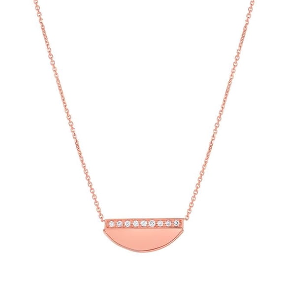 18 in. 14K Rose Gold Diamond Cut Textured Necklace with Pear Shaped Lobster Clasp