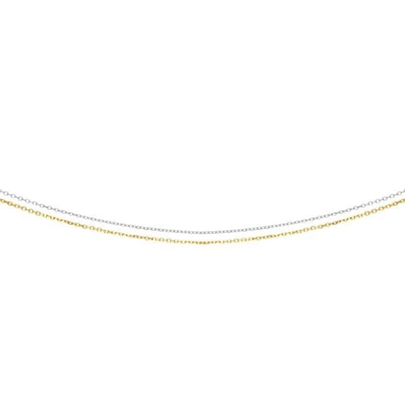 18 in. 14K Two Tone Gold Multi Row Cable Chain with Lobster Clasp