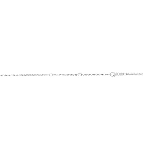 18 in. 14K White Gold Double Extendable Oval Cable Chain with Pear Shaped Lobster Clasp