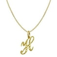 thumbnail image 1 of 18 in. 14K Yellow Gold Diamond-Cut Cursive Letter Initial H Pendant with 1.2 mm Rolo Chain, 1 of 1
