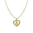 thumbnail image 1 of 18 in. 14K Yellow Gold Diamond-Cut Heart-Shaped Initial Letter O Pendant with 1.2 mm Rolo Chain, 1 of 1