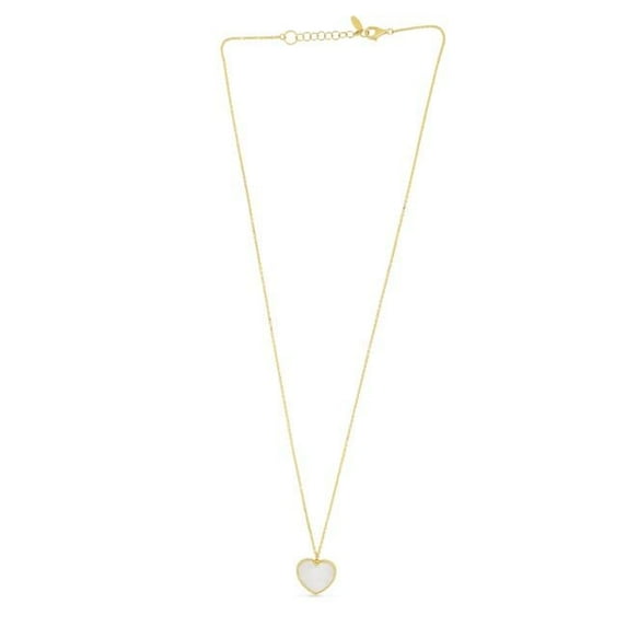 18 in. 14K Yellow Gold Polished 1 in. Extender Heart Necklace with Pear Shaped Lobster Clasp