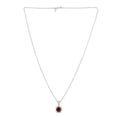 thumbnail image 1 of 18 in. 18K Sterling Silver Yellow Rhodium Polished Pendant with 7 mm Cushion Garnet, 1 of 1