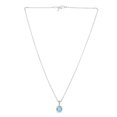 thumbnail image 1 of 18 in. 18K Sterling Silver Yellow Rhodium Polished Pendant with 7 mm Cushion Light Swiss Blue Topaz, 1 of 1