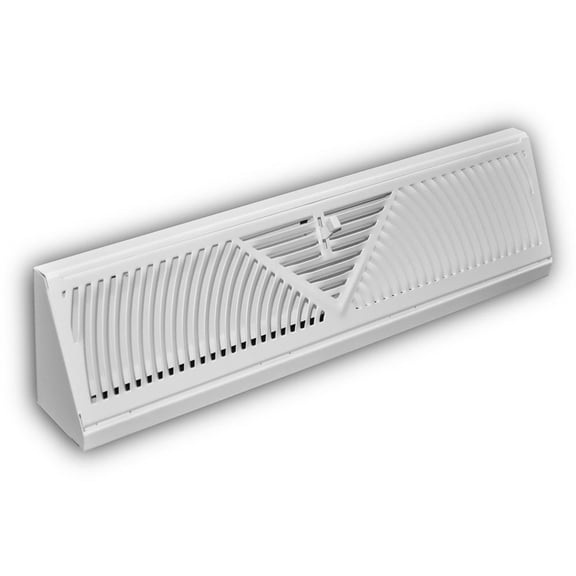 18 in. 3-Way Steel Baseboard Diffuser Supply in White