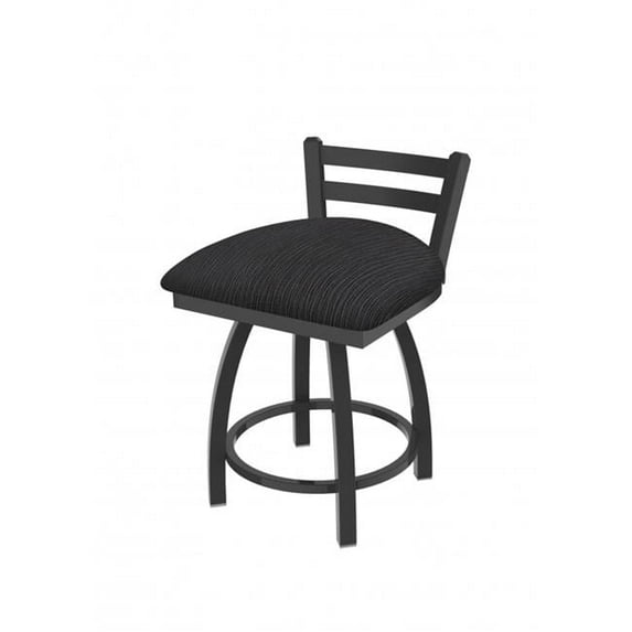 18 in. 411 Jackie Low Back Swivel Vanity Stool with Pewter & Canter Espresso Seat