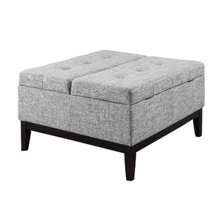 18 in. Beige Grey Dual Lift Storage Coffee Table