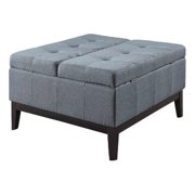 18 in. Blue Grey Dual Lift Storage Coffee Table