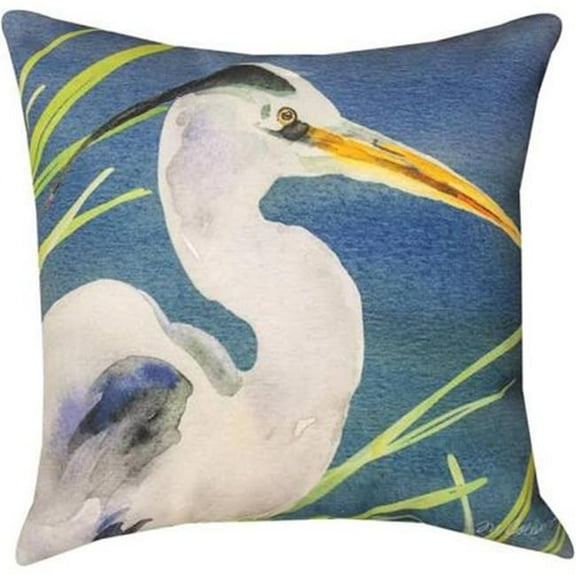 18 in. Blue Heron Decorative Pillow